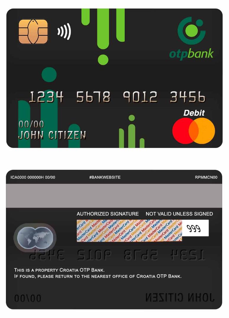 Croatia OTP bank master debit card